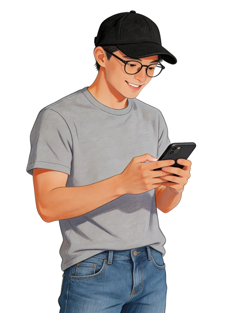 Boy texting